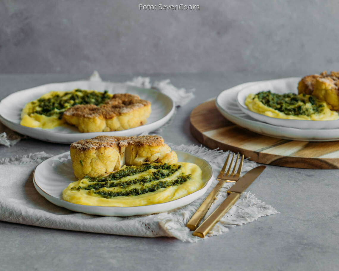 Veganes Rezept: Blumenkohl Schnitzel 3