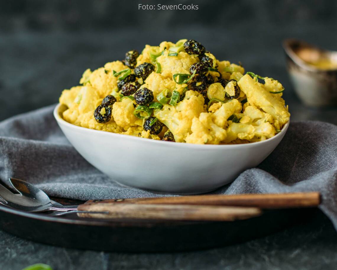 Veganes Rezept: Blumenkohlsalat mit Curry-Dressing_2
