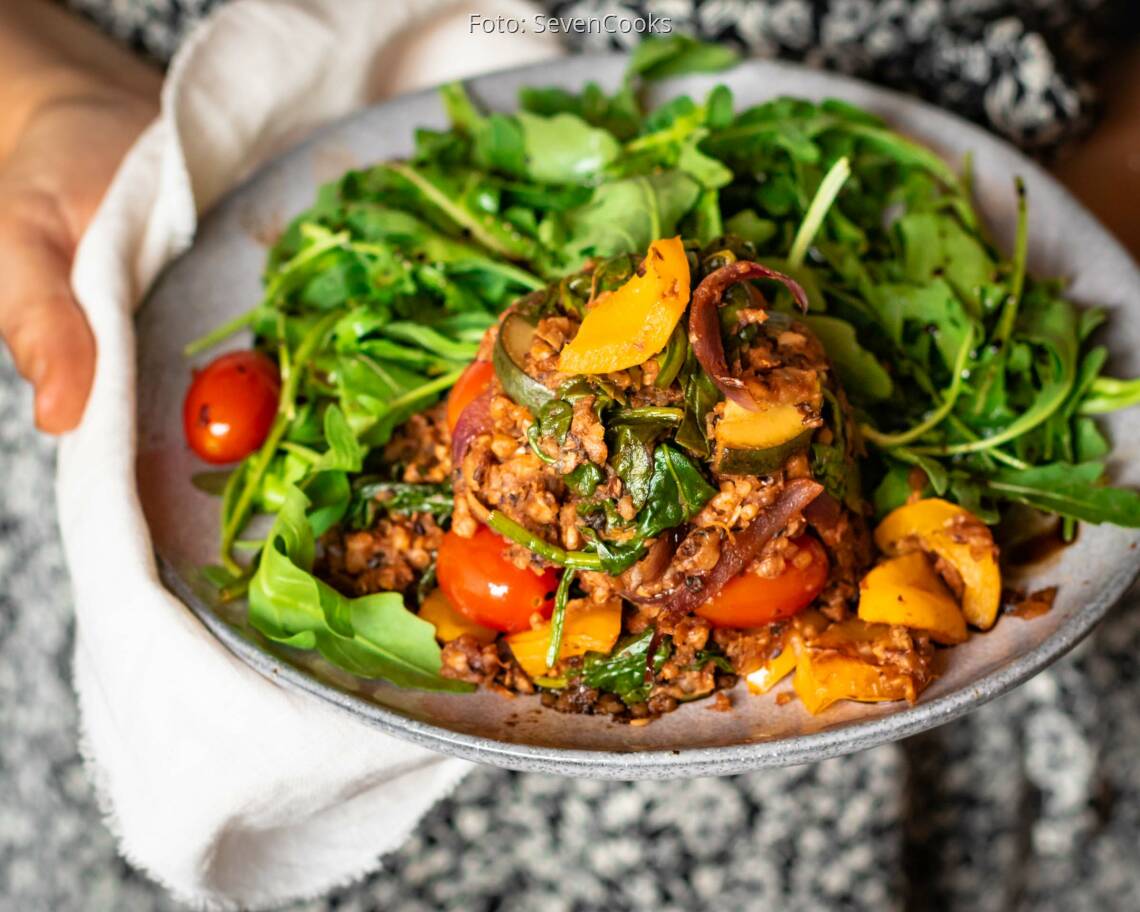Veganes Rezept: Buchweizen-Pfanne mit Rucolasalat 3