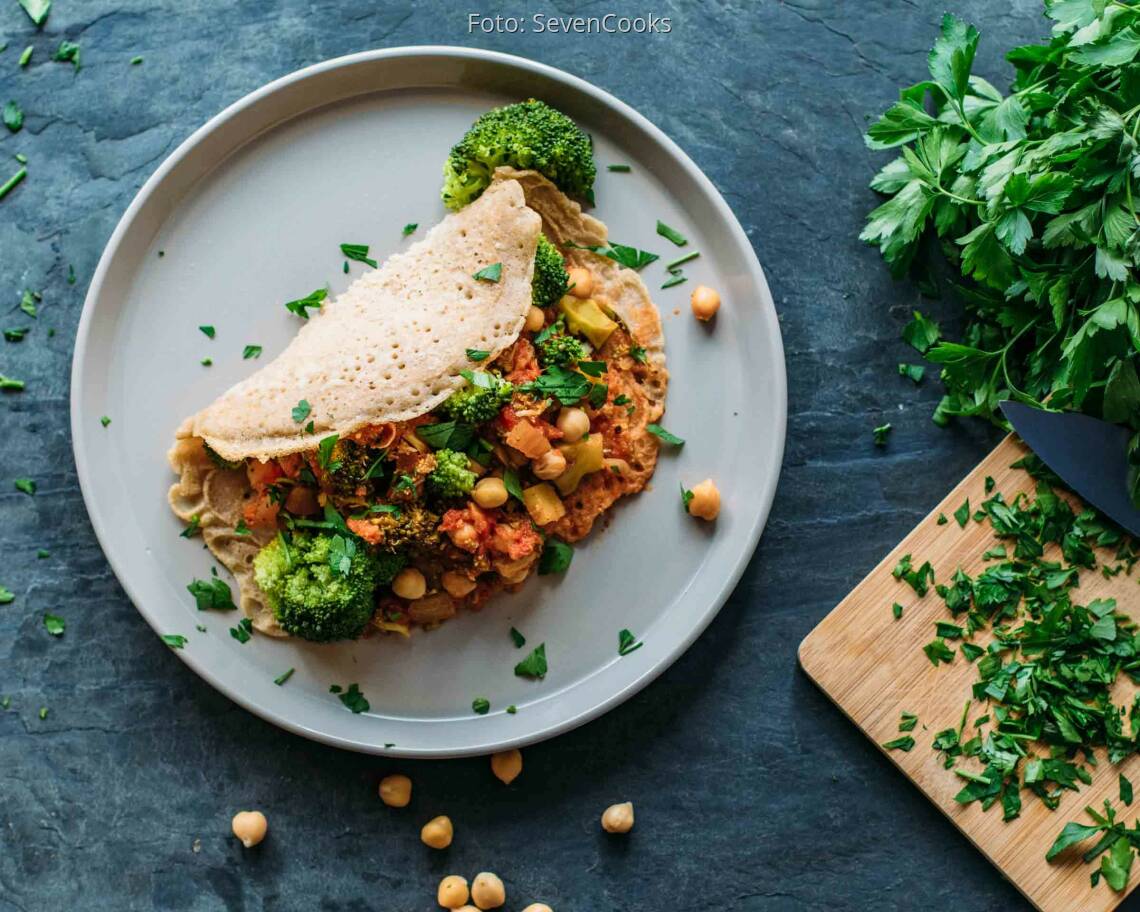 Veganes Rezept: Buchweizen-Pfannkuchen mit Gemüsefüllung_1