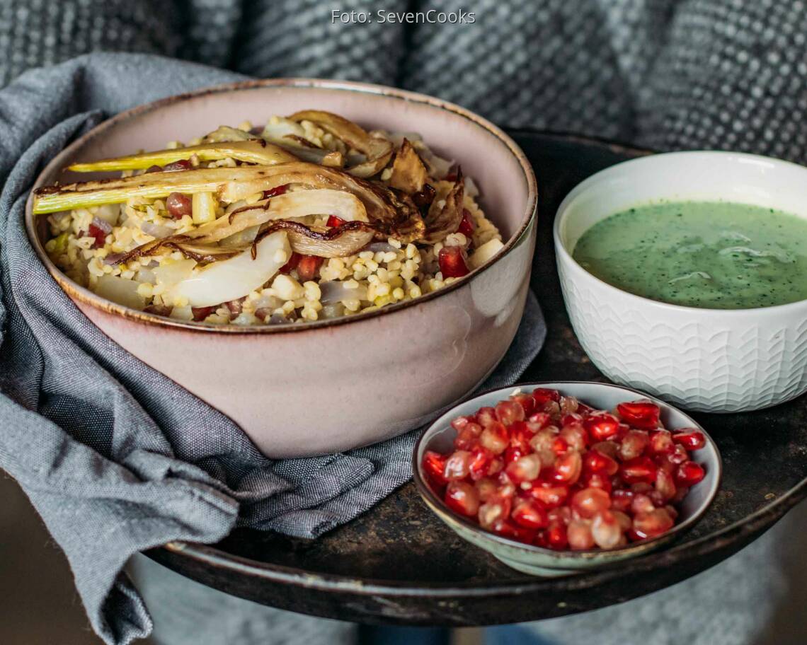 Veganes Rezept: Bulgurpfanne mit Fenchel und Granatapfel 2