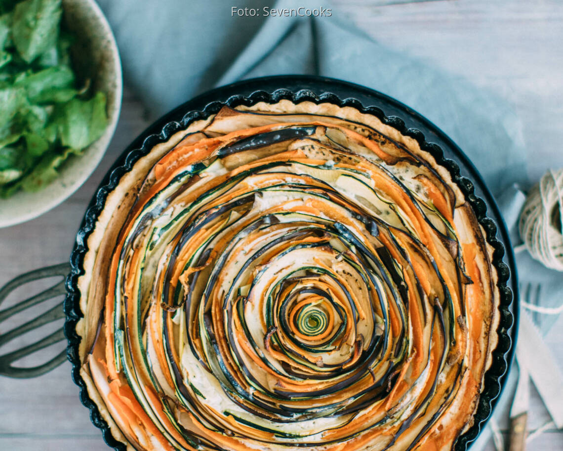 Veganes Rezept: Bunte vegane Gemüsetarte