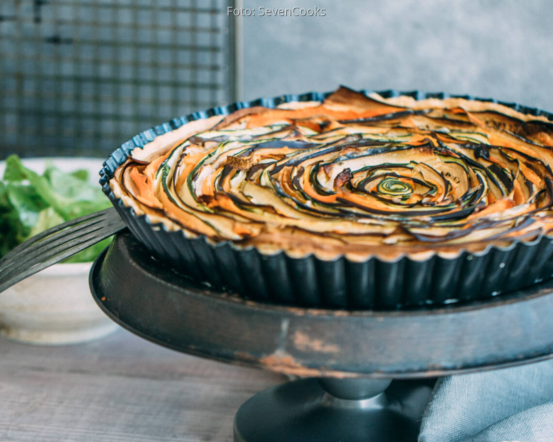 Veganes Rezept: Bunte vegane Gemüsetarte