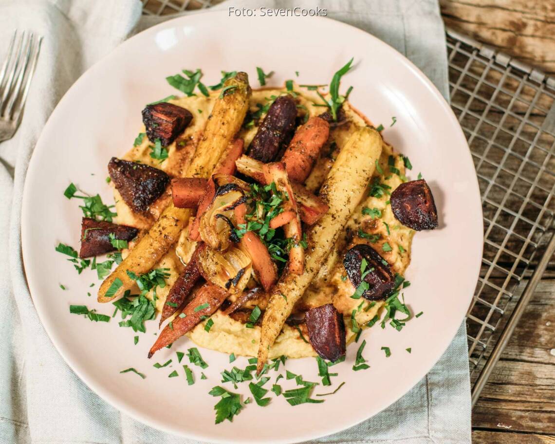 Veganes Rezept: Buntes Wurzelgemüse aus dem Ofen 1