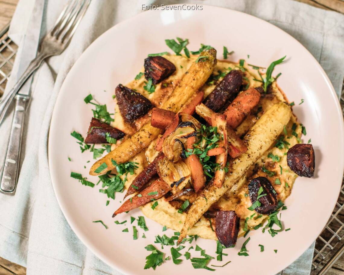 Veganes Rezept: Buntes Wurzelgemüse aus dem Ofen 2