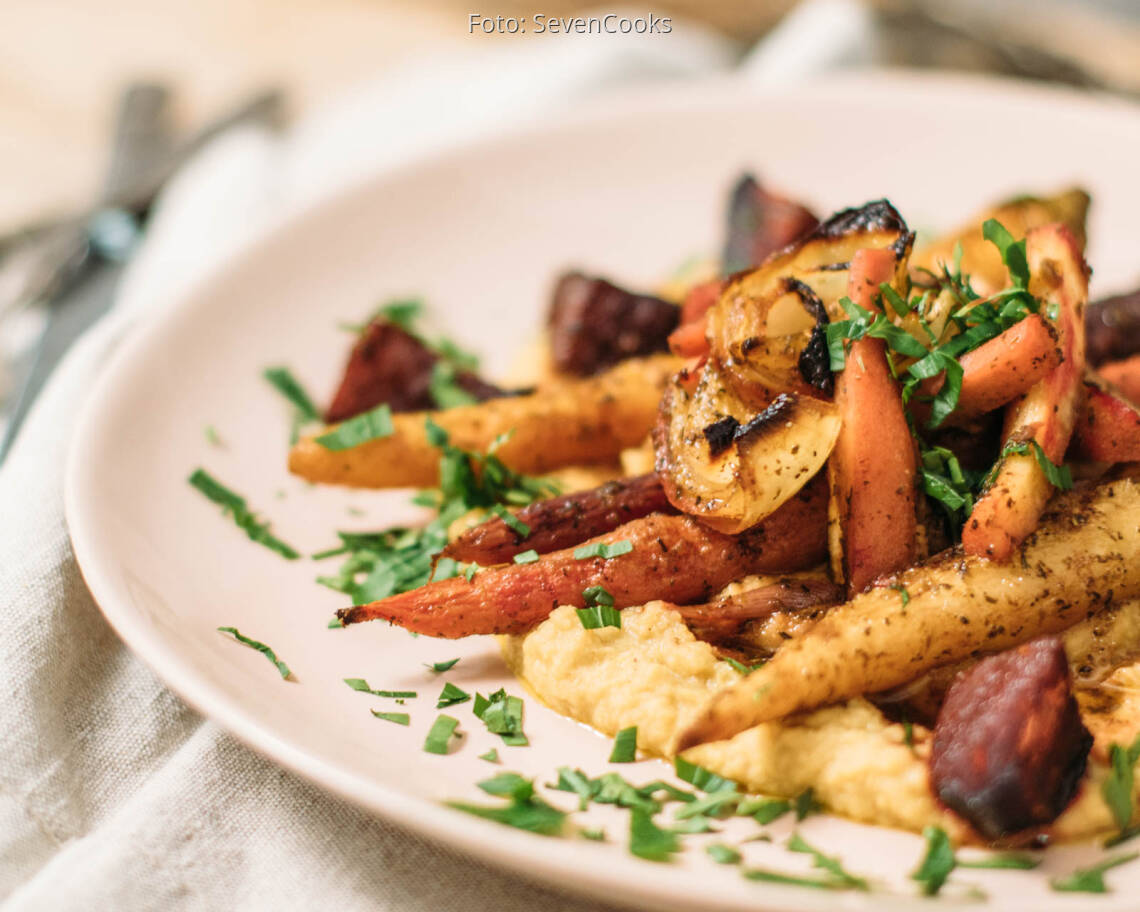 Veganes Rezept: Buntes Wurzelgemüse aus dem Ofen 3