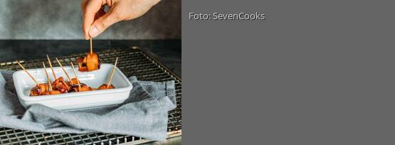 Rezeptbild für "Datteln im Auberginenmantel"