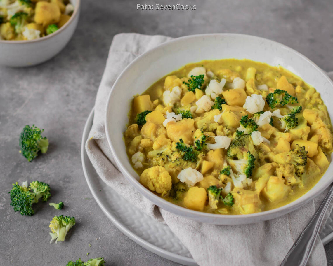 Veganes Rezept: Einfaches Gemüse-Curry in Kokosmilch 2