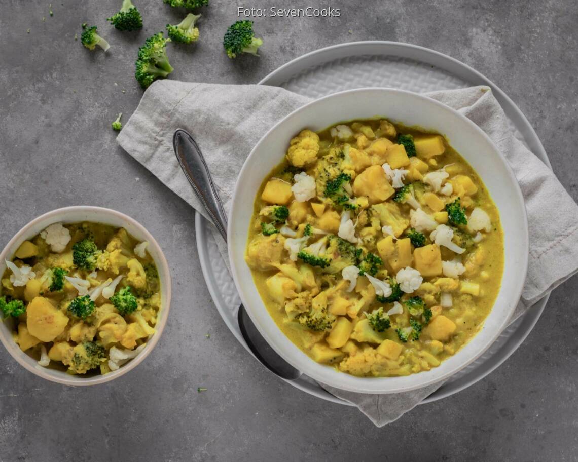 Veganes Rezept: Einfaches Gemüse-Curry in Kokosmilch 3