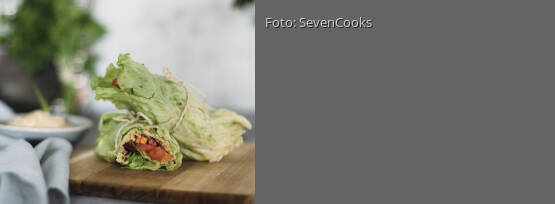 Rezeptbild für "Eisbergsalat-Wraps mit Couscousfüllung"