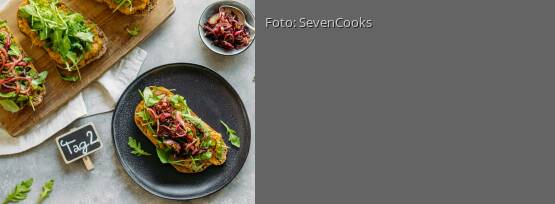 Rezeptbild für "Family Meal-Prep 2: Sandwich mit Linsencreme und Balsamico-Zwiebeln"