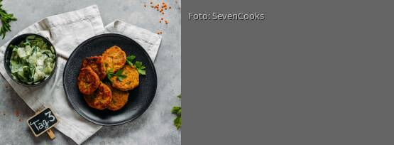 Rezeptbild für "Family Meal-Prep 3: Linsenfrikadellen mit Gurkensalat"