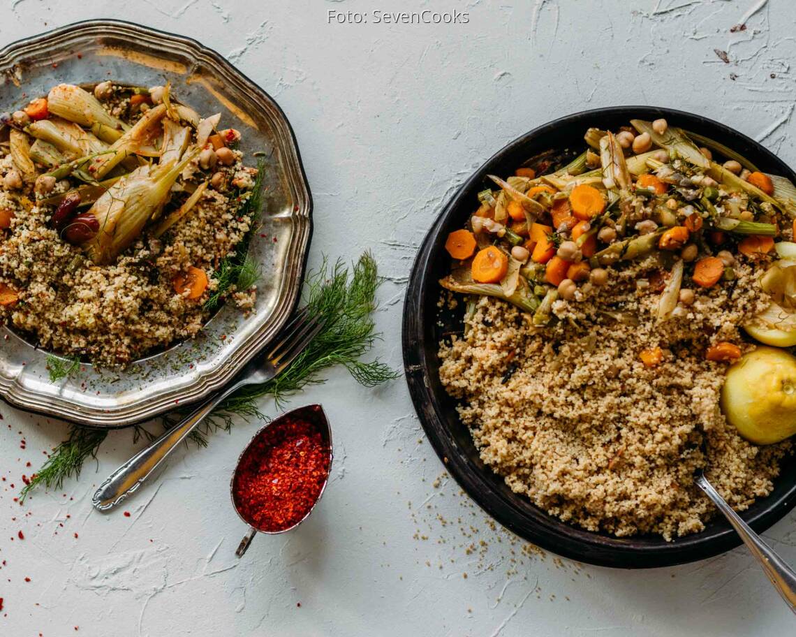 Veganes Rezept: Fenchelgemüse mit Couscous und Möhren 1
