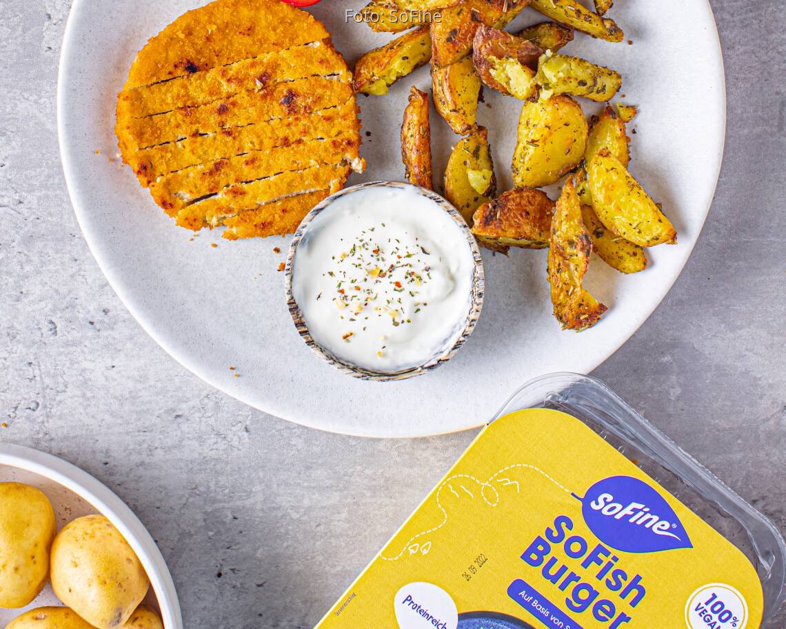 Veganes Rezept: Fish and Chips mit SoFine SoFish Burger 1