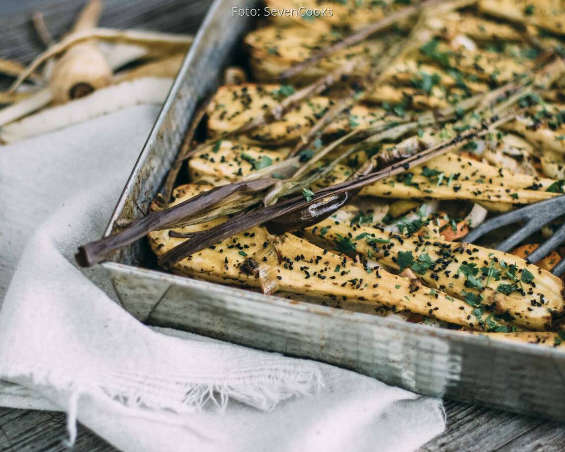 Veganes Rezept: Gebackene Pastinaken