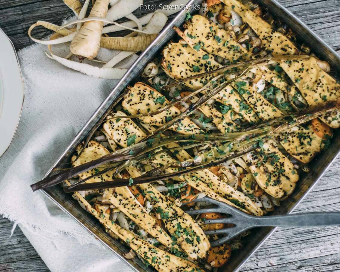 Veganes Rezept: Gebackene Pastinaken