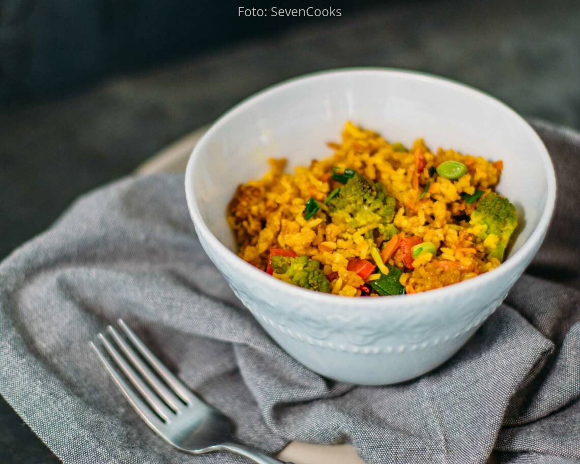 Veganes Rezept: Gebratener Reis mit Romanesco 2