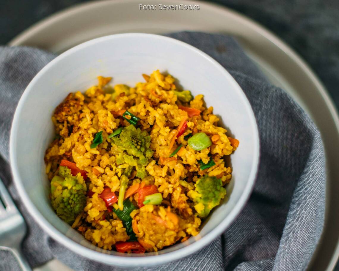Veganes Rezept: Gebratener Reis mit Romanesco 3