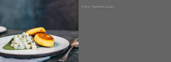 Rezeptbild für "Gefüllte Kartoffelküchlein mit Kohlrabi-Ragout"