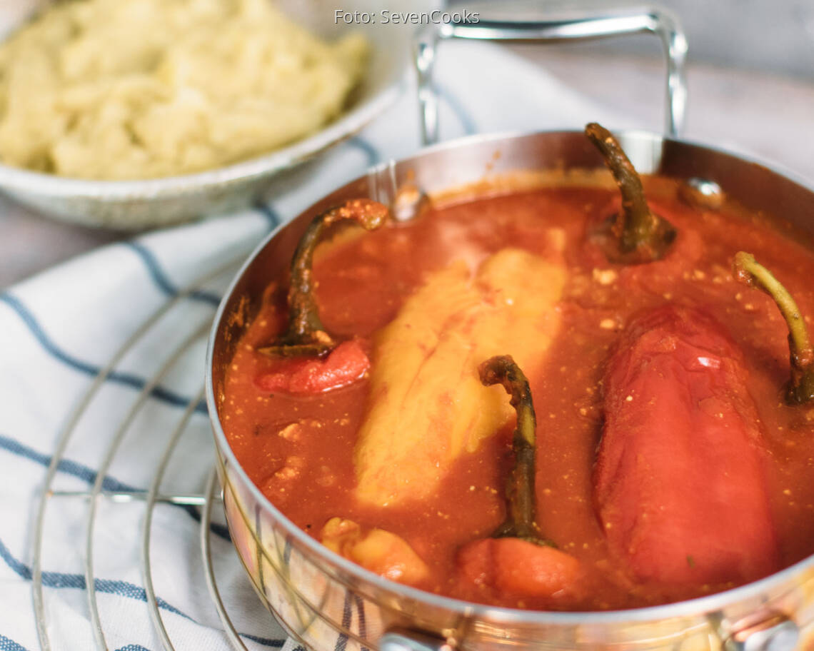 Veganes Rezept: Gefüllte Paprika mit Tofu und Reis_3