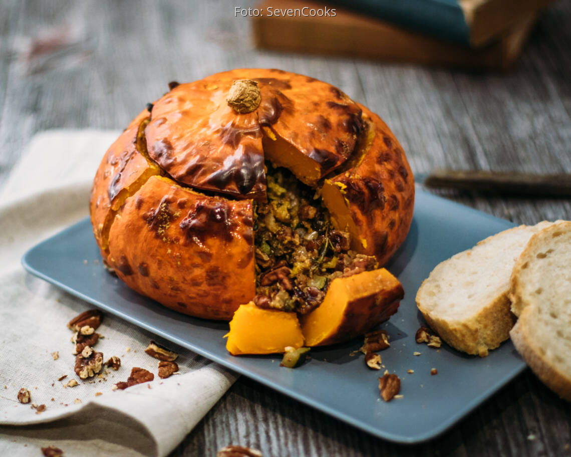 Veganes Rezept: Gefüllter Kürbis