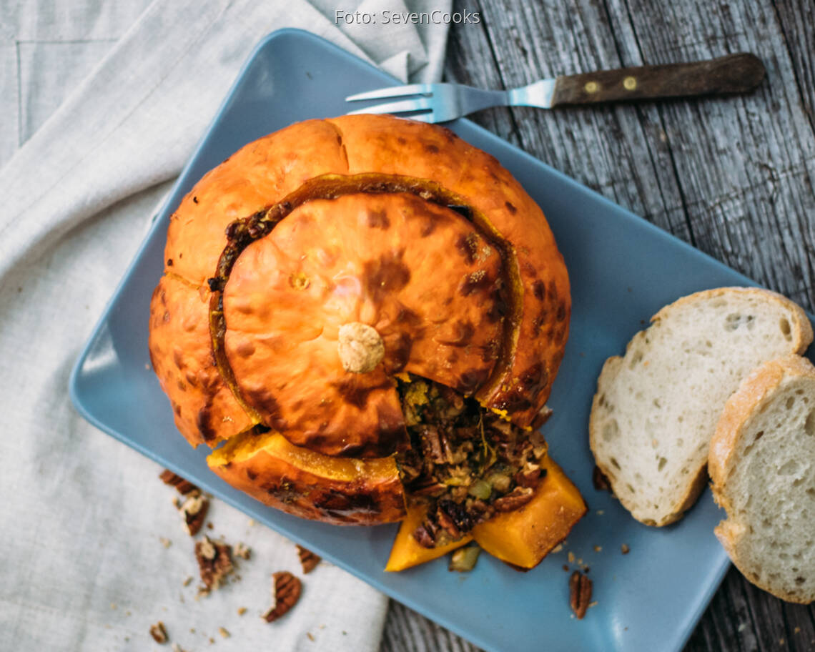 Veganes Rezept: Gefüllter Kürbis