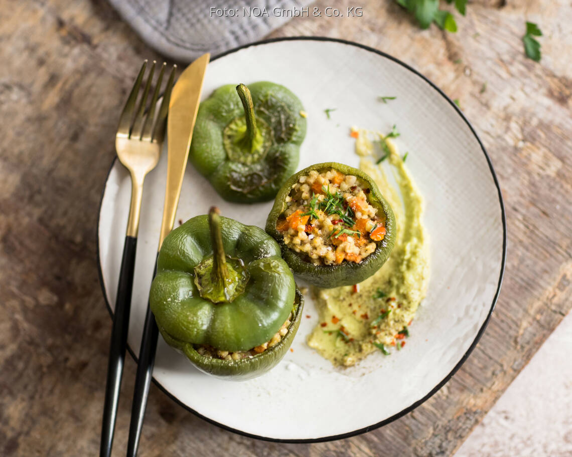 Veganes Rezept: gefullte Paprika mit Buchweizen