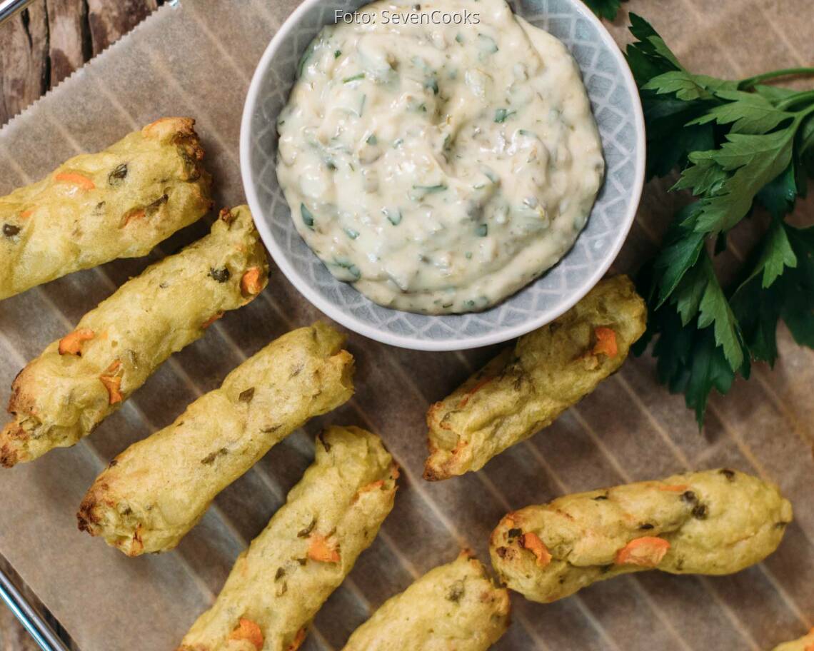 Veganes Rezept: Gemüsesticks vom Blech mit Dip_1