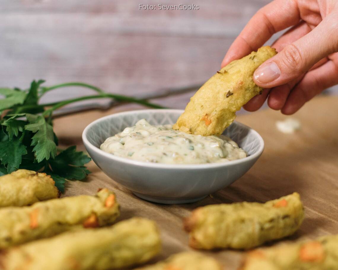 Veganes Rezept: Gemüsesticks vom Blech mit Dip_2
