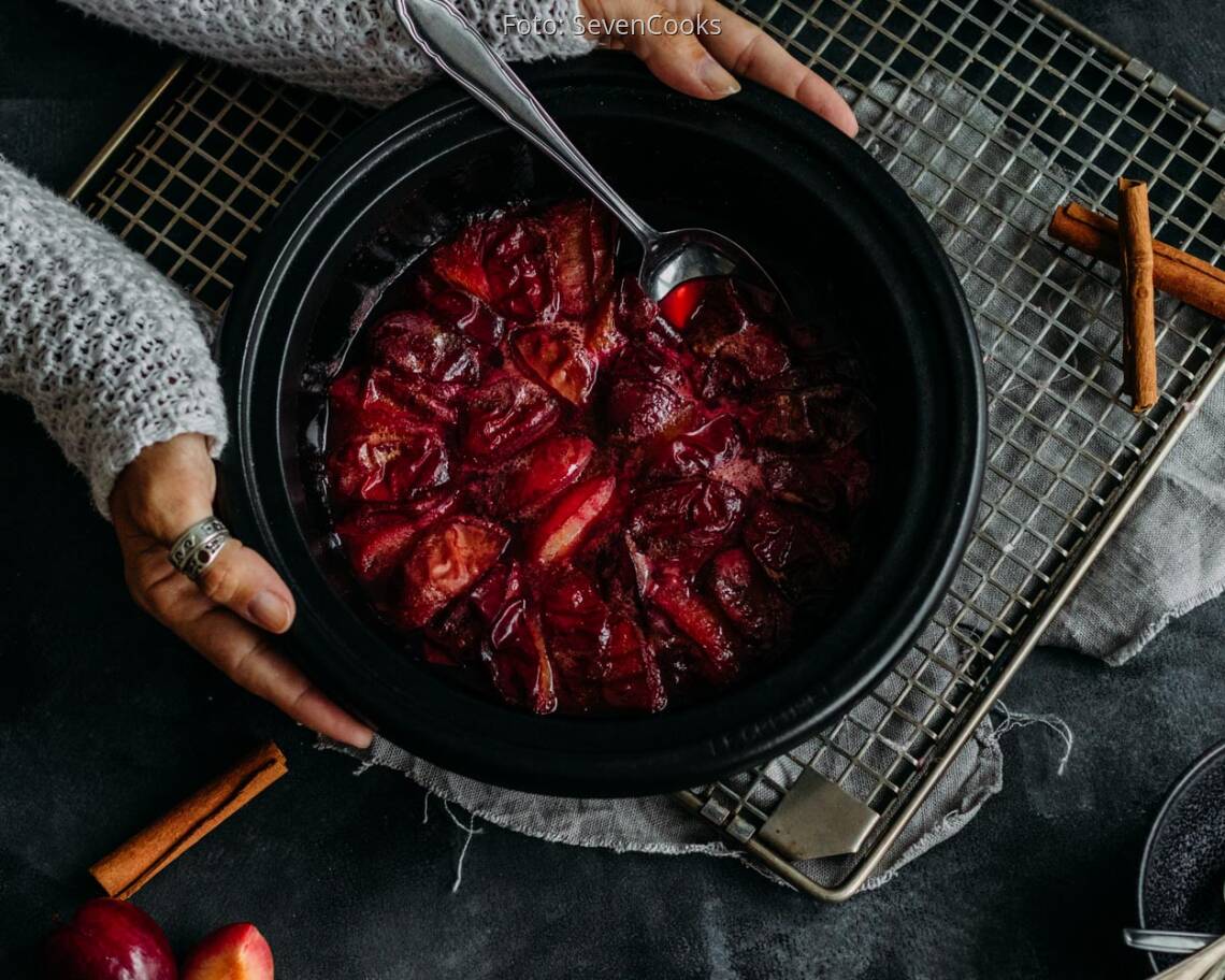 Veganes Rezept: Gerösteter Pflaumenkompott