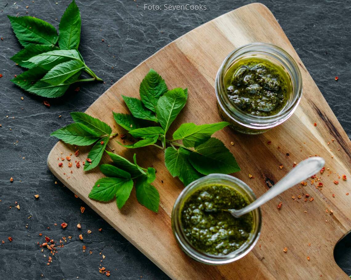 Veganes Rezept: Giersch-Basilikum-Pesto 2