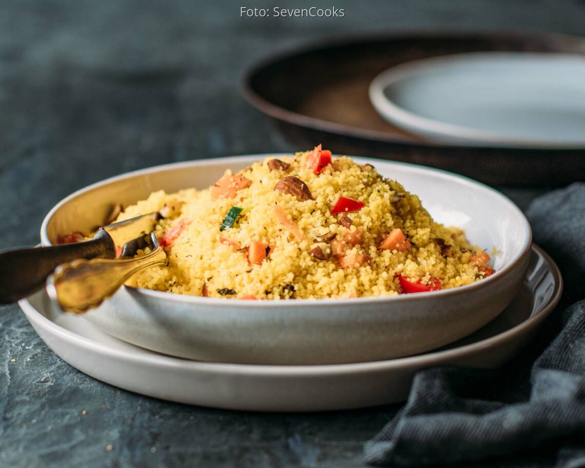 Veganes Rezept: glutenfreier orientalischer Couscous-Salat