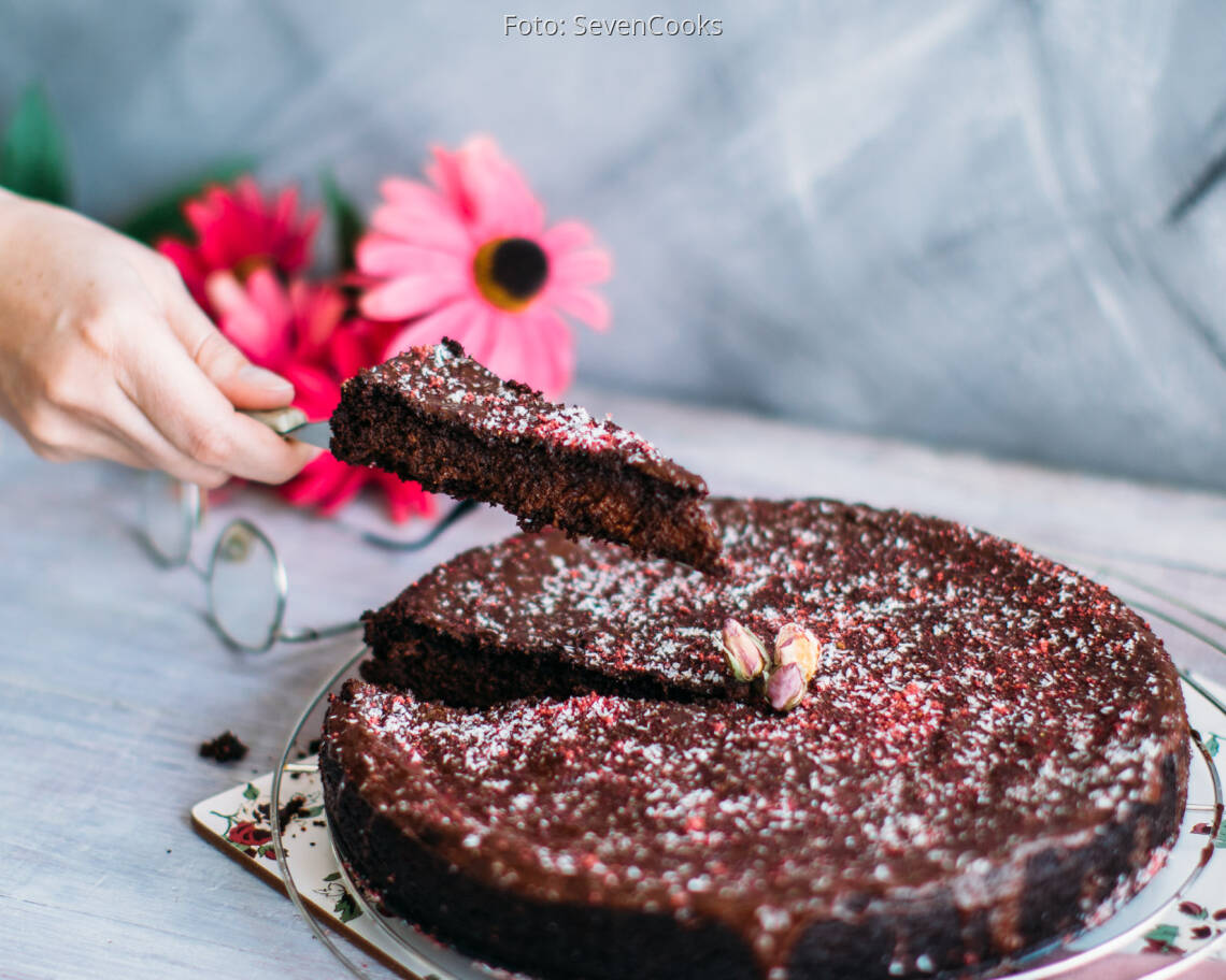 Veganes Rezept: Glutenfreier Rote Bete Schokoladen Kuchen