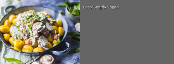 Rezeptbild für "Gnocchi mit Paprika, Champignons und Bärlauch in Sahnesoße"