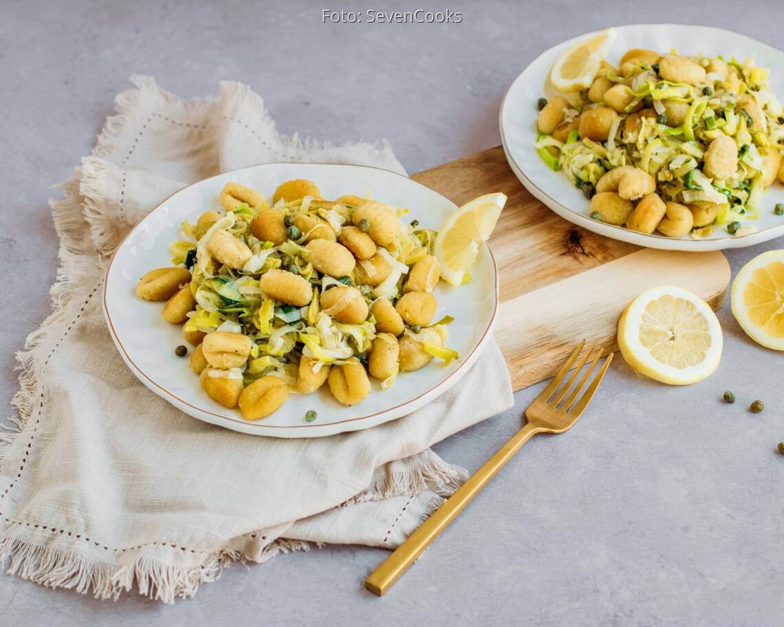 Veganes Rezept: Gnocci Lauch Pfanne 1