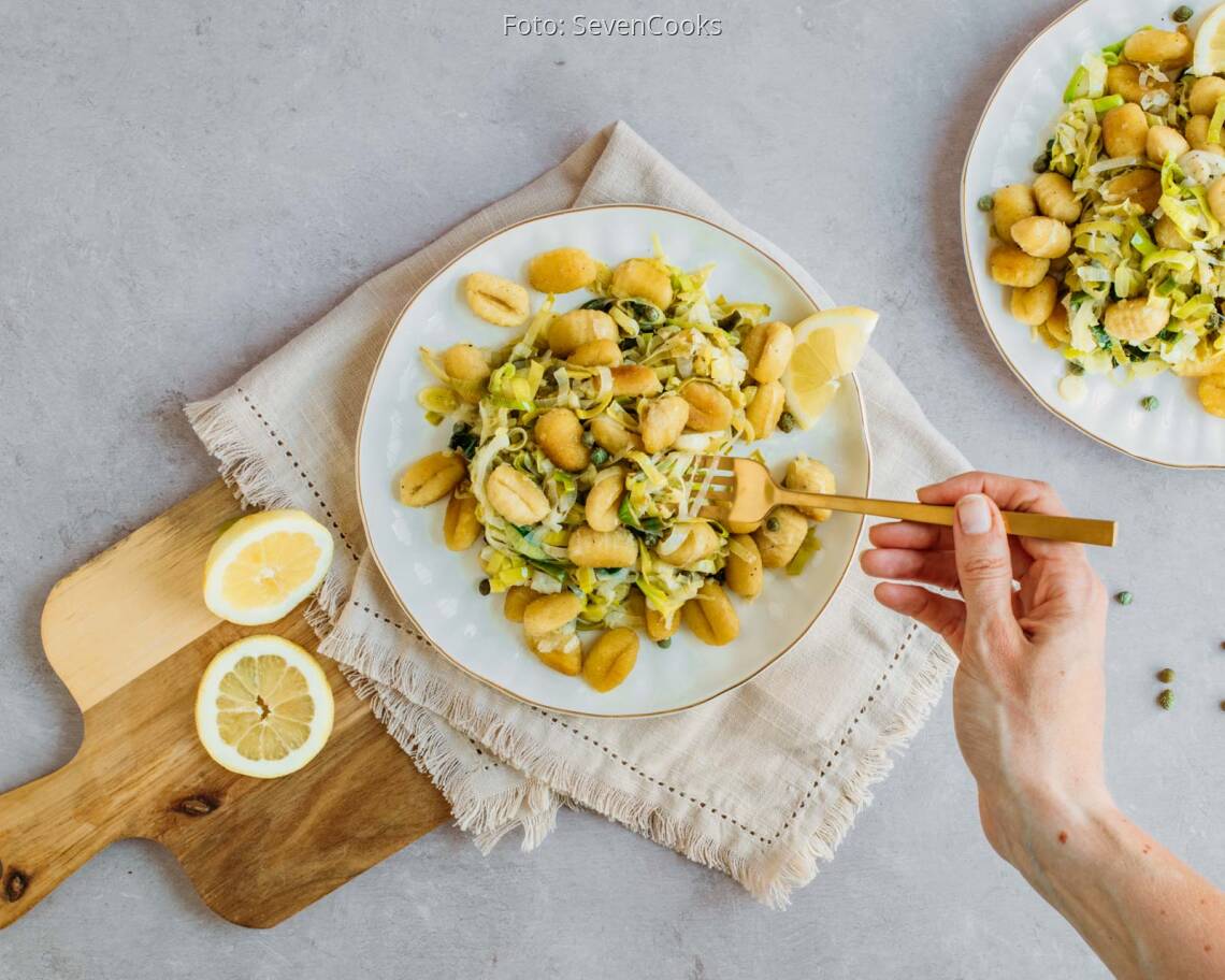 Veganes Rezept: Gnocci Lauch Pfanne 2