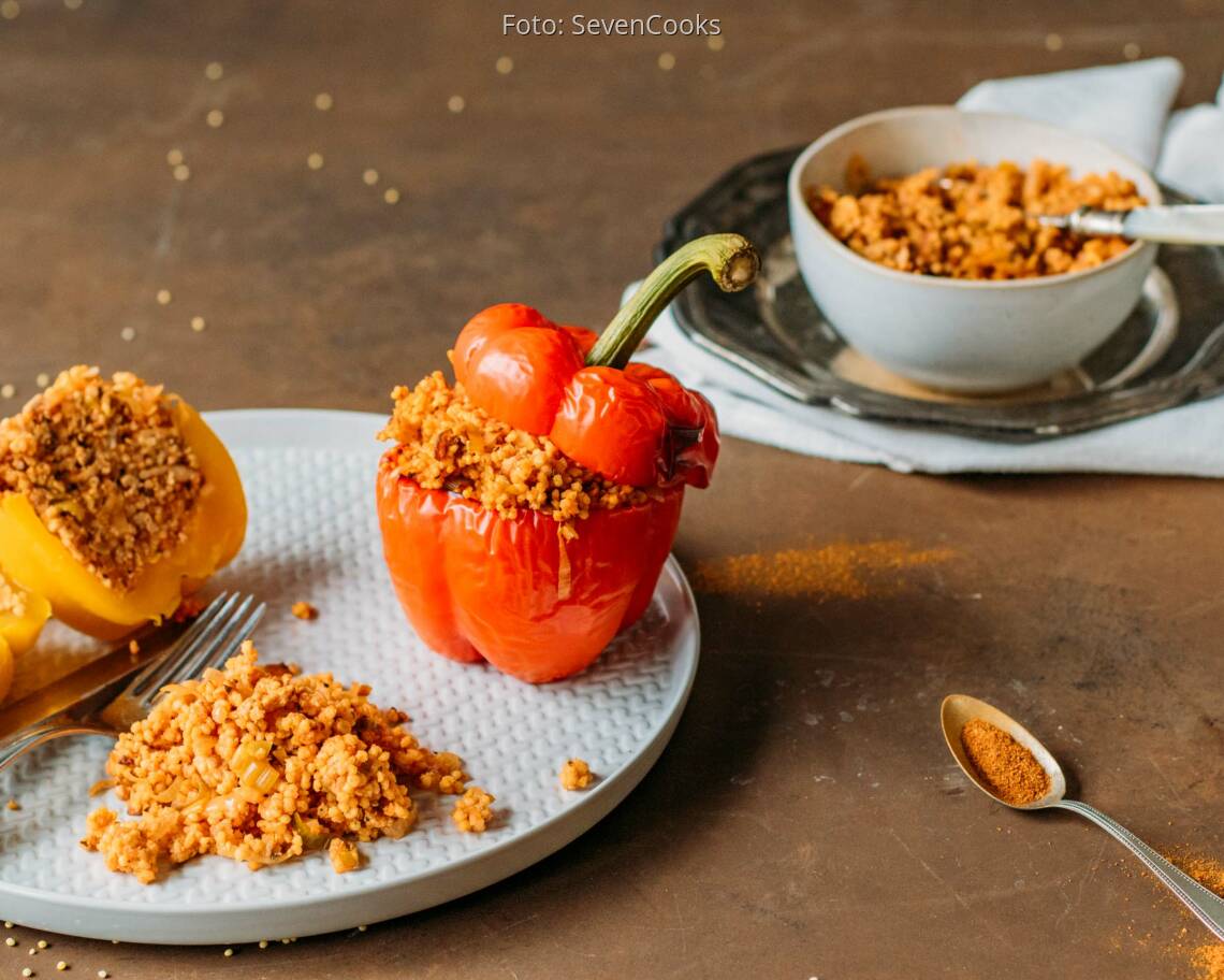 Veganes Rezept: Grillpaprika mit Hirsefüllung 1