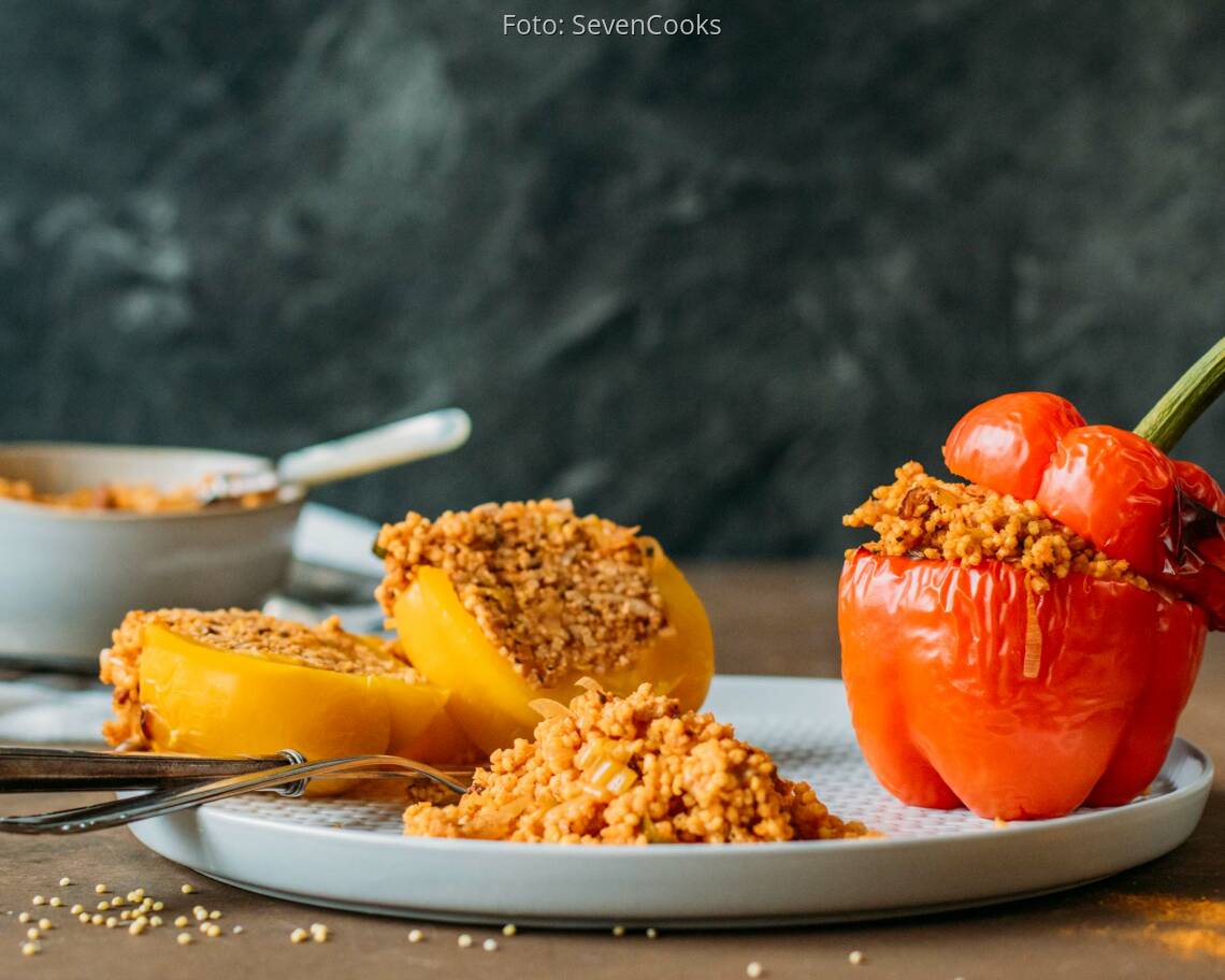 Veganes Rezept: Grillpaprika mit Hirsefüllung 2