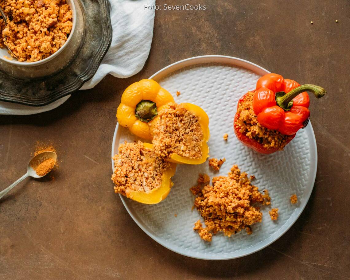 Veganes Rezept: Grillpaprika mit Hirsefüllung 3