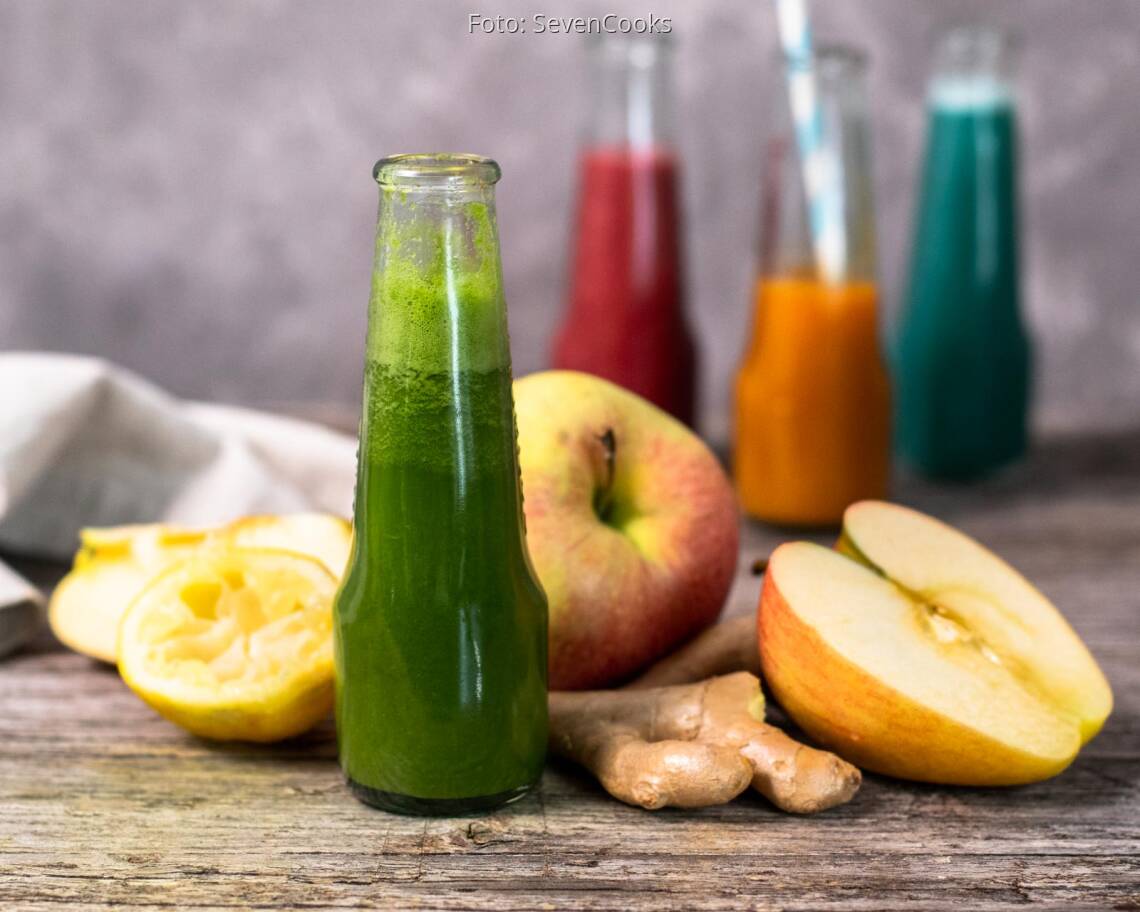 Veganes Rezept: Grüner Ingwer Shot mit Spinat_1