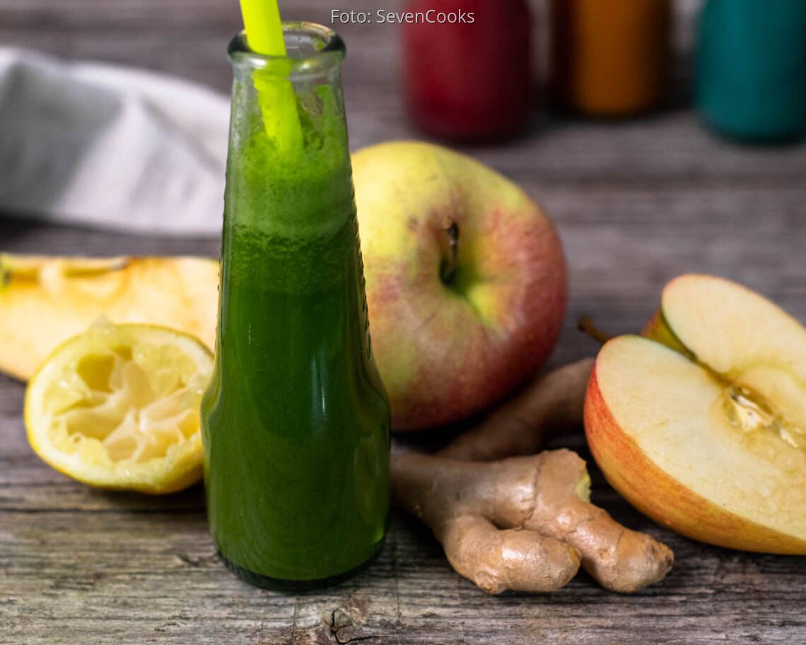Veganes Rezept: Grüner Ingwer Shot mit Spinat_3