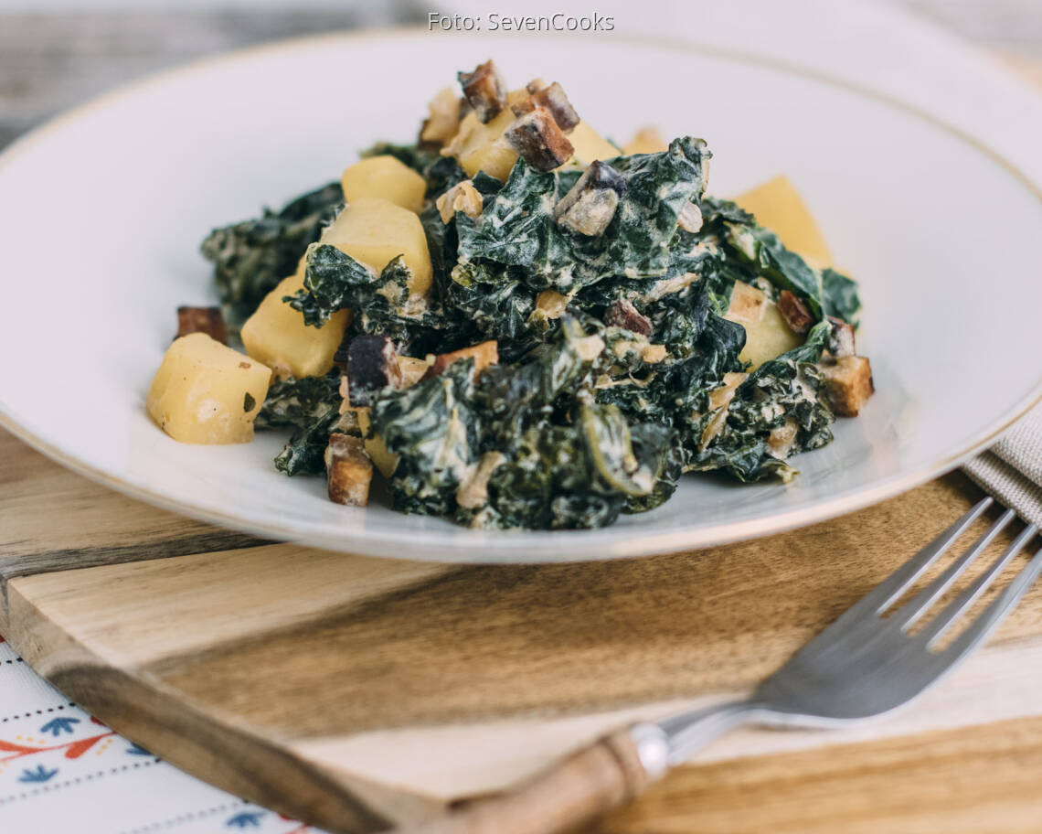 Veganes Rezept: Grünkohl mit Kartoffeln und Räuchertofu 3