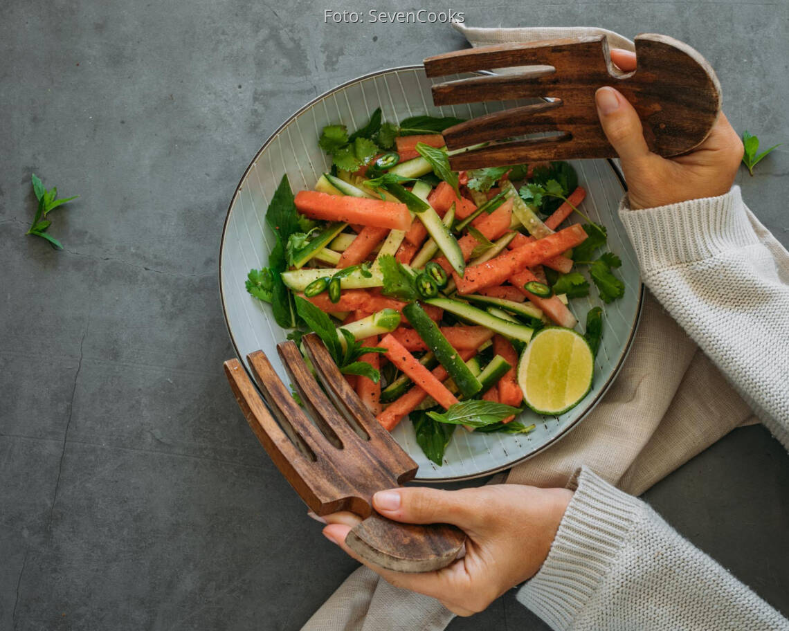 Veganes Rezept: Gurken-Wassermelonen-Salat 1