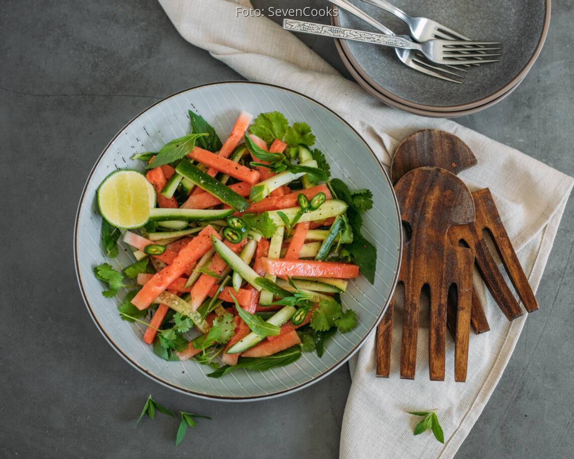 Veganes Rezept: Gurken-Wassermelonen-Salat 2