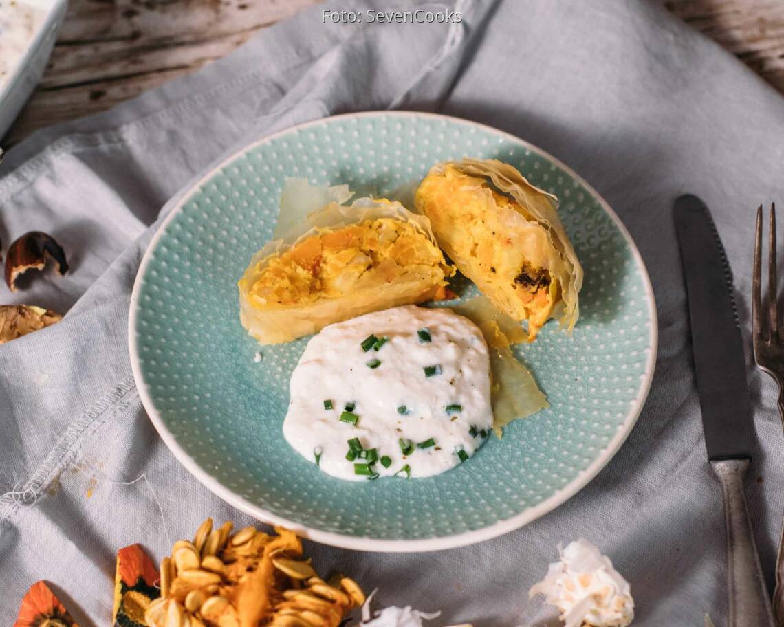 Veganes Rezept: Herbststrudel mit Ingwer-Maronen-Füllung 1