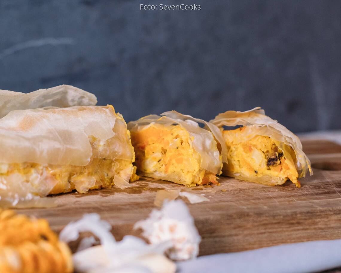 Veganes Rezept: Herbststrudel mit Ingwer-Maronen-Füllung 2