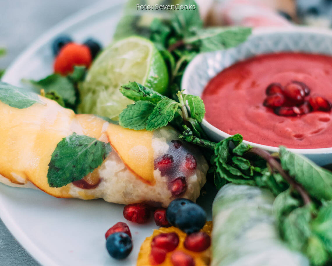 Veganes Rezept: Himbeer-Minze-Dip