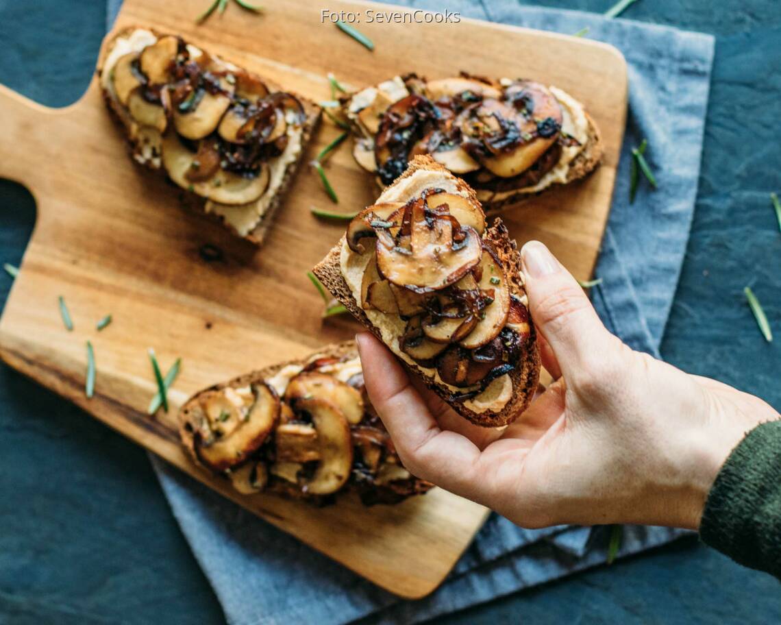 Veganes Rezept: Hummus und Pilz Brotzeit 1