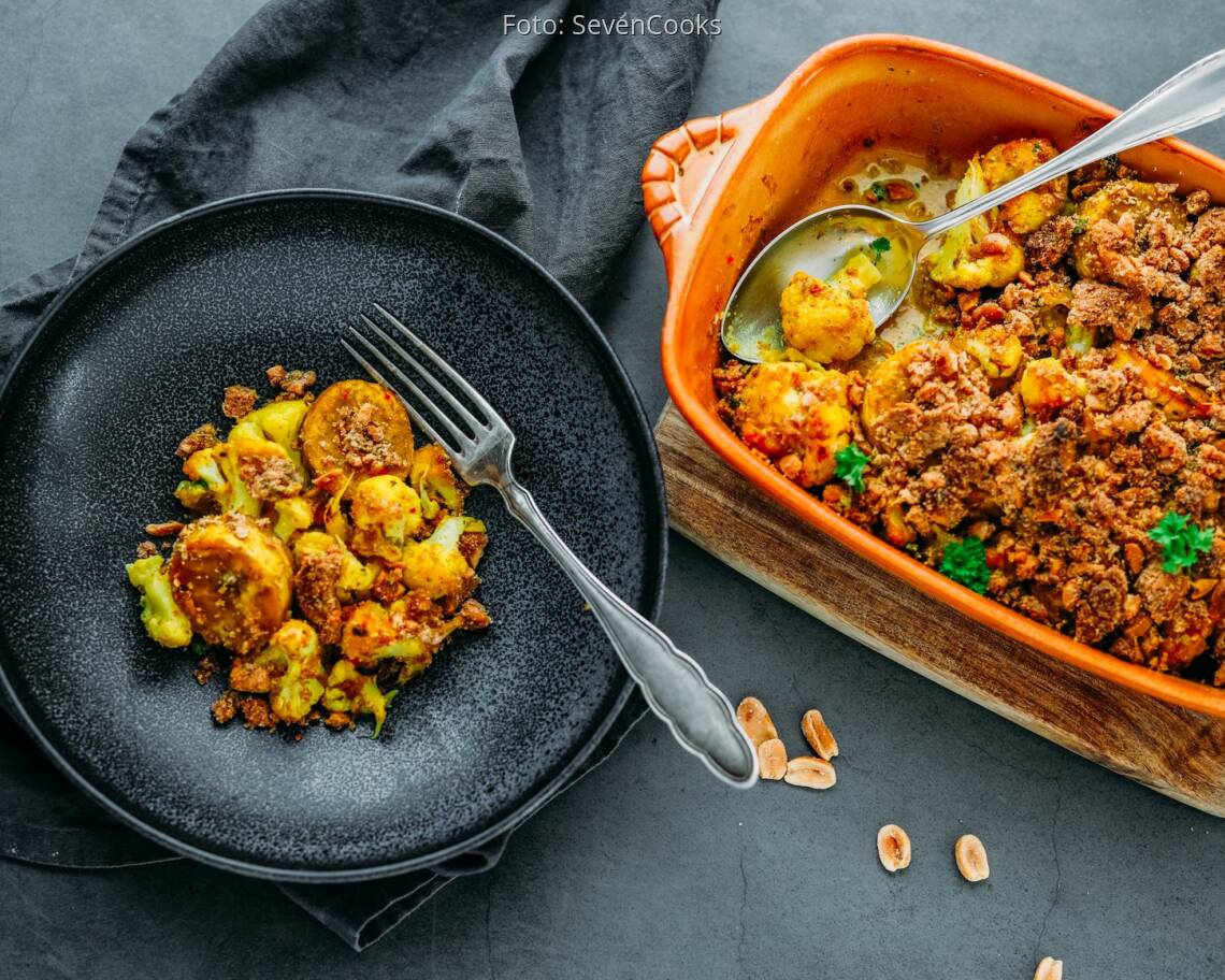 Veganes Rezept: Indischer Blumenkohlauflauf 1