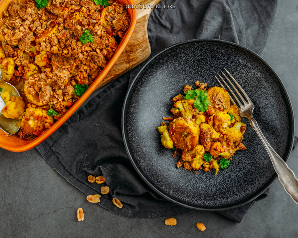 Veganes Rezept: Indischer Blumenkohlauflauf 2